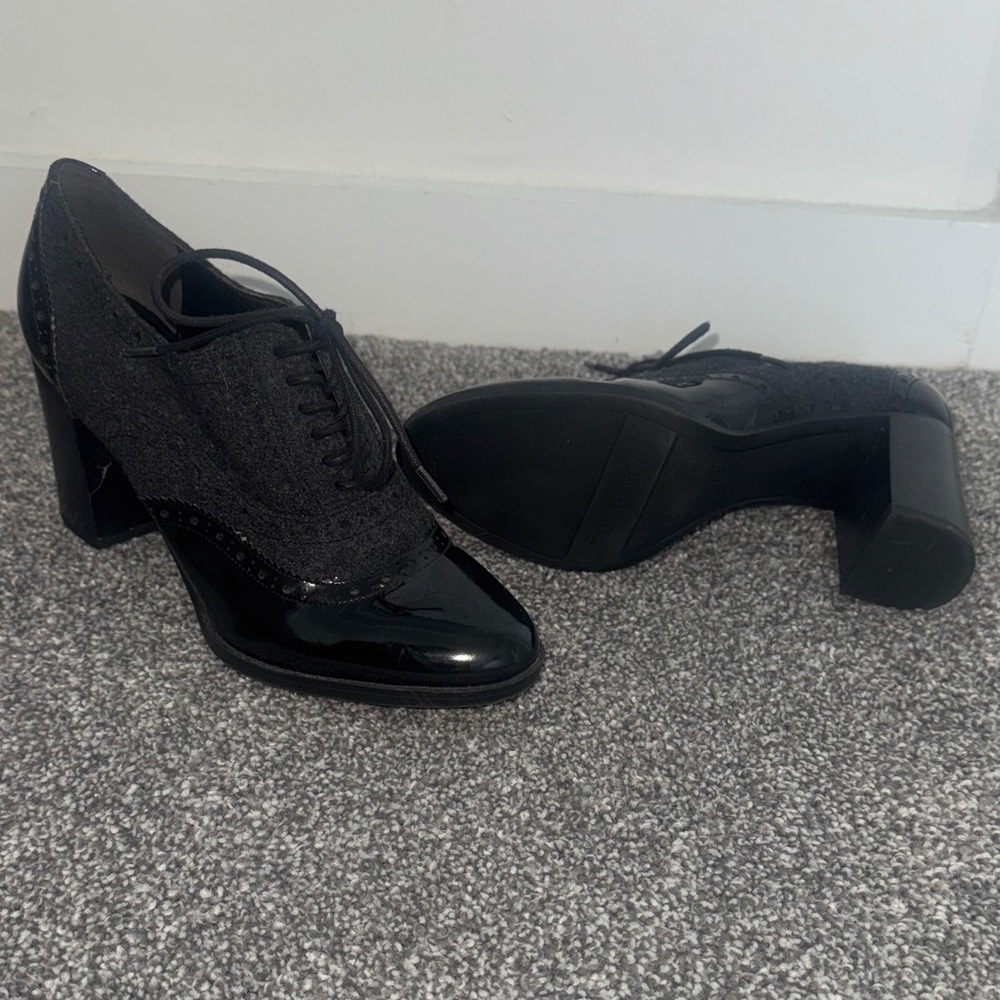 Franco Sarto Black Lace-Up Heels